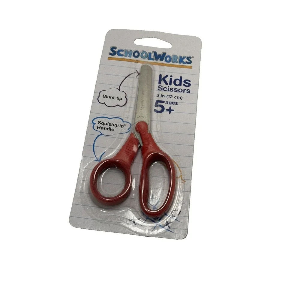 LOT OF 4 school works kids scissors ages 5+ 5 inches RED